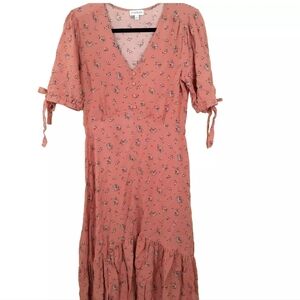 Luxology Cottagecore Dress Women's Size Small Empire Cut Ruffle Hem Floral Print